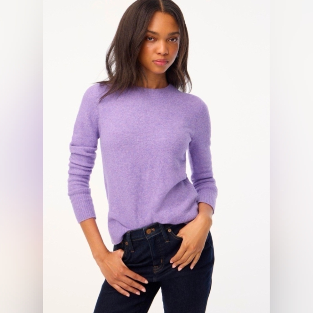 J Crew Cotton-Wool Blend Purple Teddie Sweater